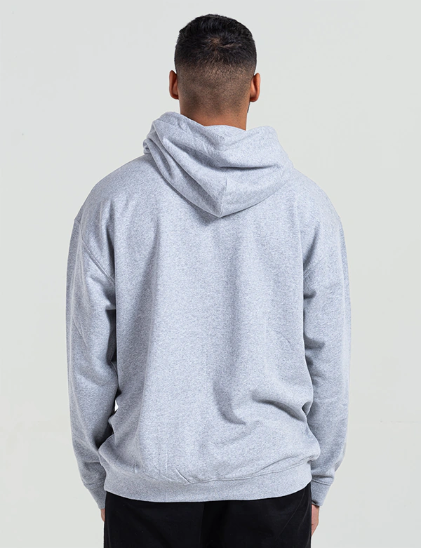 unisex adult grey blank plain hoodie back