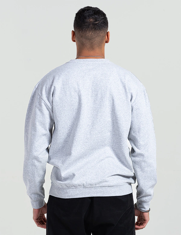 unisex adult grey blank plain sweatshirt back