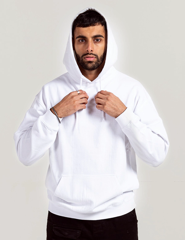 unisex adult white blank plain hoodie hood