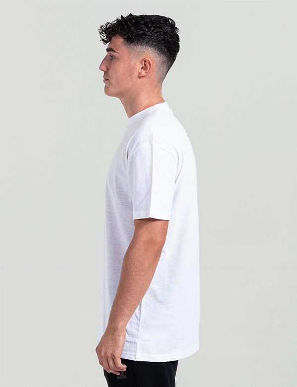 Unisex Adult White t-shirt side